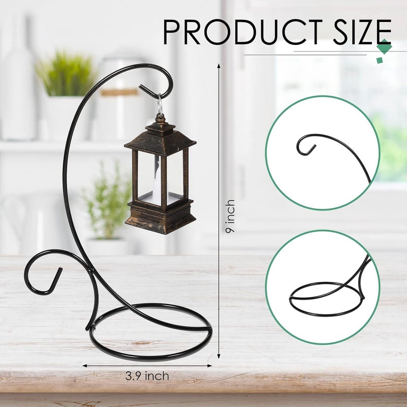 Kenning 16 Pcs 9 Inch Iron Ornament Display Stand Christmas Tree Hanging Holder for Glass Globes & Baubles, Home Decor Rack, Black - Image 2